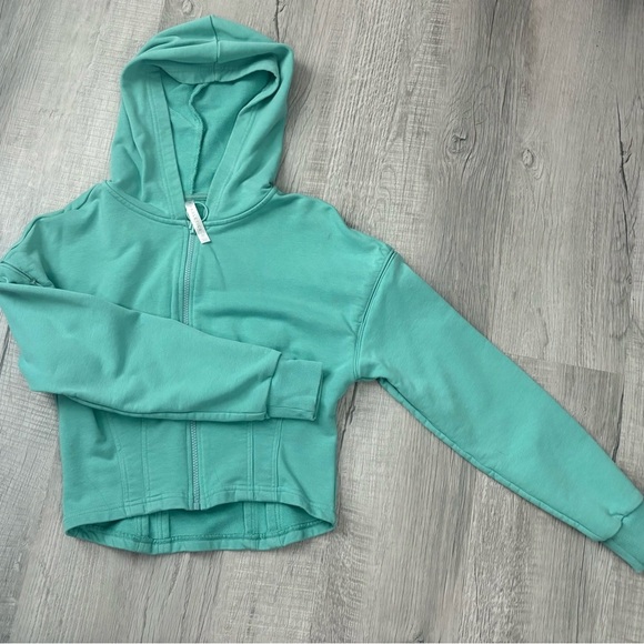 Fabletics Jackets & Blazers - Fabletics Teal Zip-Up Crop Hoodie